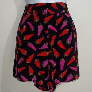 Kate Spade Hot Pepper Fluid Silk Shorts NWT